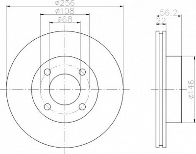 HELLA PAGID 8dd355102431 -  Тормозной диск